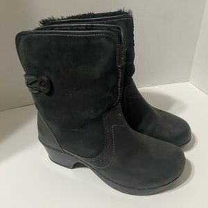 Dansko Stormy Leather Sherling Black Midcalf/Ankle Boot Sz EU 40/US 10